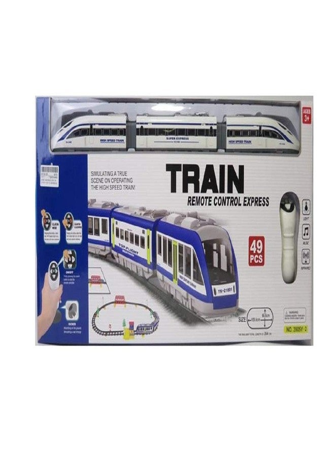 RAHU Remote Control High Speed Bullet Train Set with Tracks 61 Pcs Long Simulation Metro Train Model Toy for Kids, RC Bullet Train Remote Train Toy (Remote Control Bullet Train) - Image 2